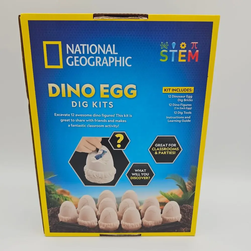 National Geographic Dino Egg Dig Kits 12 Complete Dig Kits Dinosaurs‎
